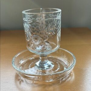 Vintage Cambria cut glass cigarette/match holder